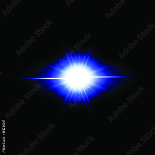 Set of transparent blue light lens flares Premium transparent eps