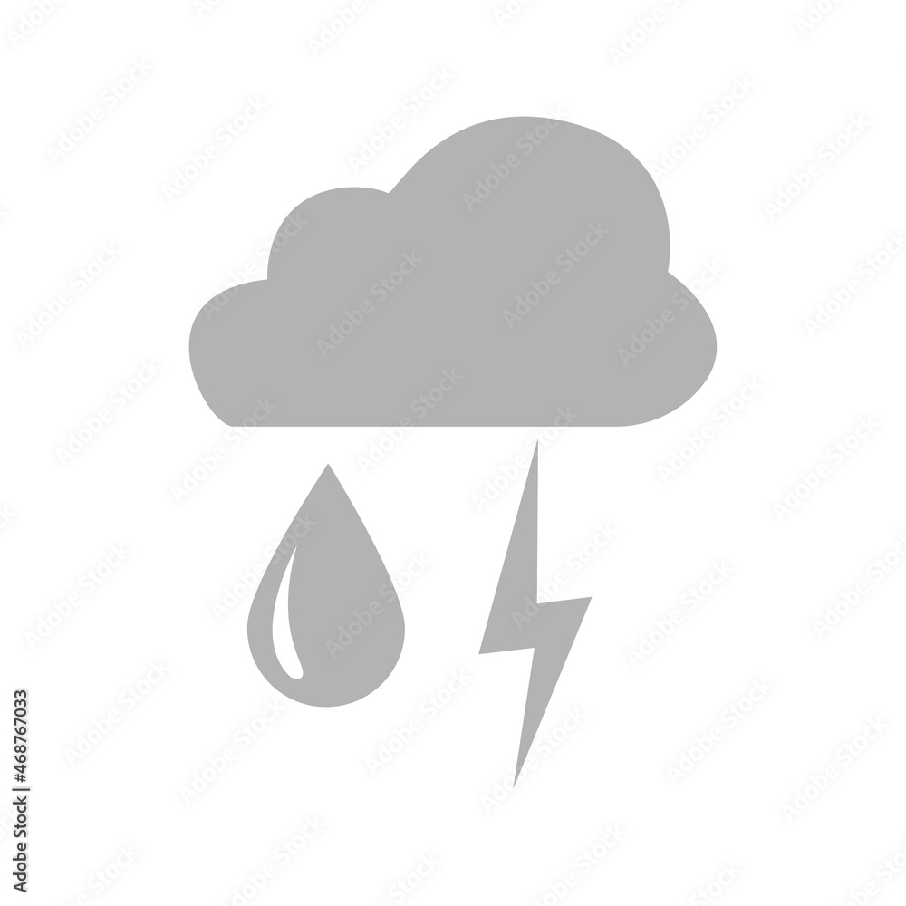 weather conditions, thunderstorm with rain, vector illustration weather conditions, thunderstorm with rain, vector illustration