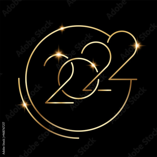 Happy New Year 2022 golden luxury card banner