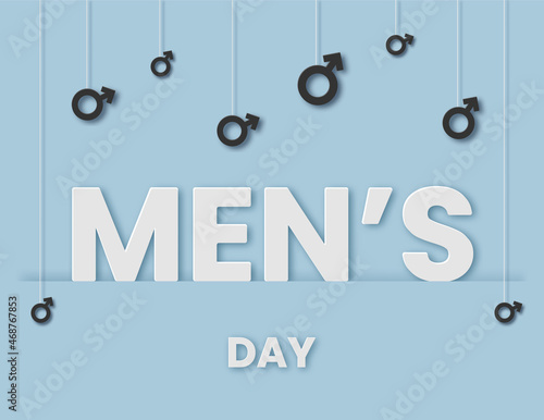 International Mens Day in paper cut style. For a poster or banner and greeting card.