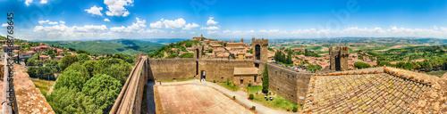 Medieval italian fortress, iconic landmark in Montalcino, Tuscany, Italy photo
