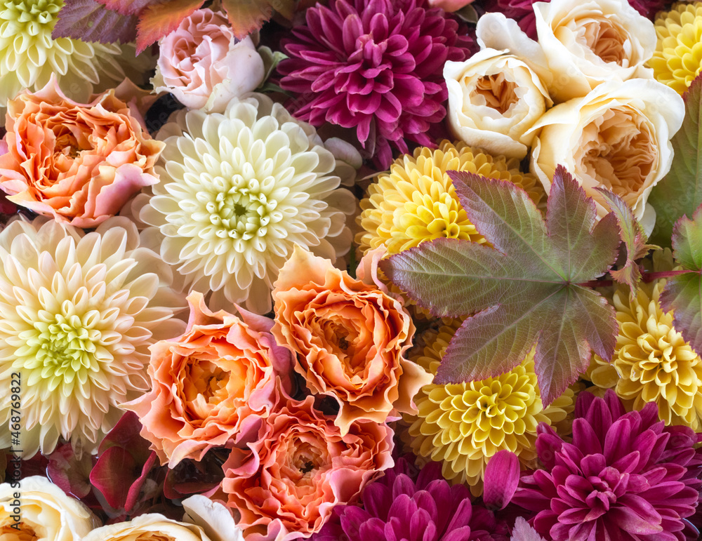 Autumn flowers. Warm color flower arrangement Autumn flowers. Warm color flower arrangement