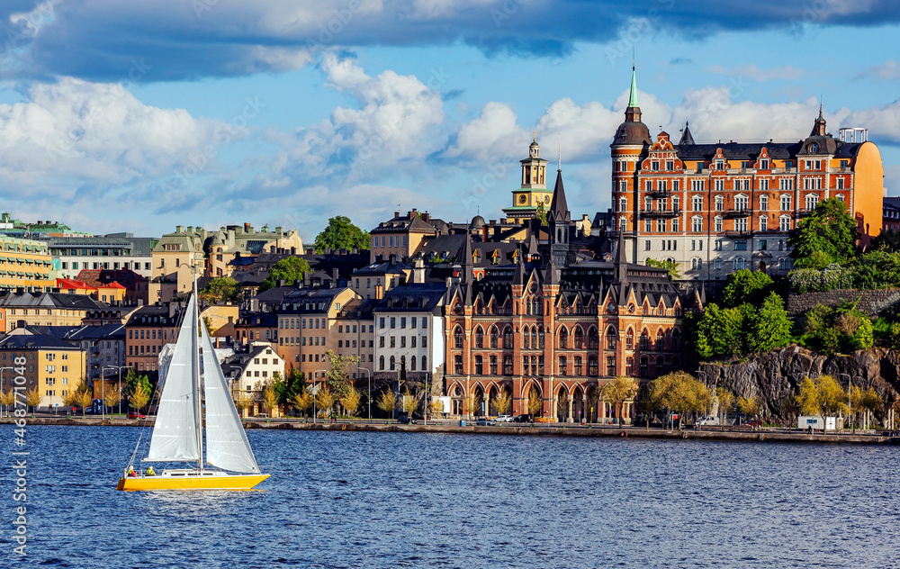 Fototapeta premium Sailboat in Stockholm, Sweden