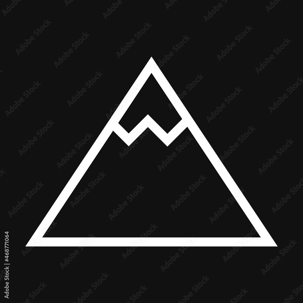 Mountain icon on grey background Mountain icon on grey background
