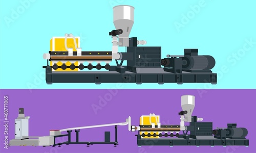 Industrial factory conveyor vector illustration