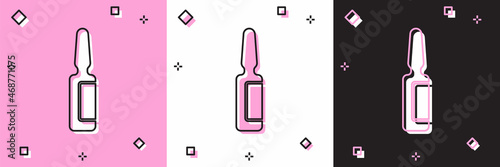 Set Toothache painkiller tablet icon isolated on pink and white, black background. Tooth care medicine. Capsule pill and drug. Pharmacy design. Vector