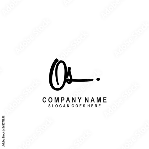 Initial letter OS Signature handwriting Logo Vector