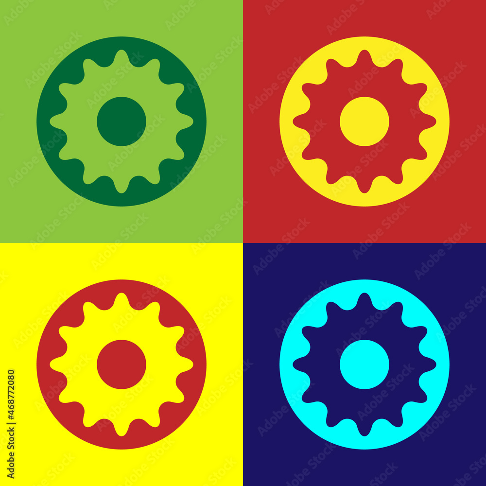 Pop art Chakra icon isolated on color background. Vector Pop art Chakra icon isolated on color background. Vector