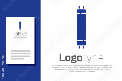 Blue Long luminescence fluorescent energy saving lamp icon isolated on white background. Logo design template element. Vector
