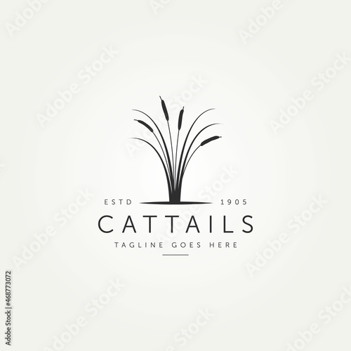 cattail silhouette logo template vector illustration design