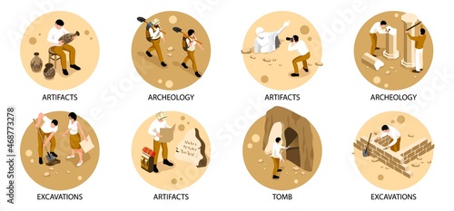 Archaeology Isometric Set