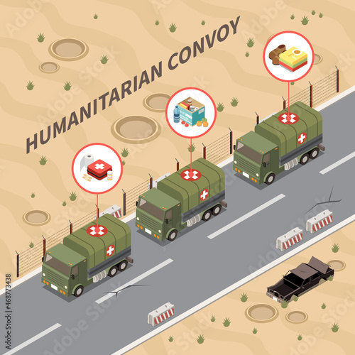 Humanitarian Convoy Isometric Background
