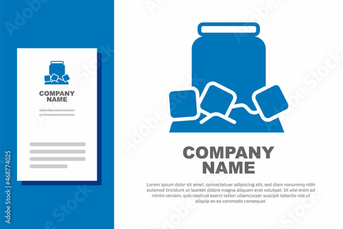 Blue Cold beer can icon isolated on white background. Logo design template element. Vector