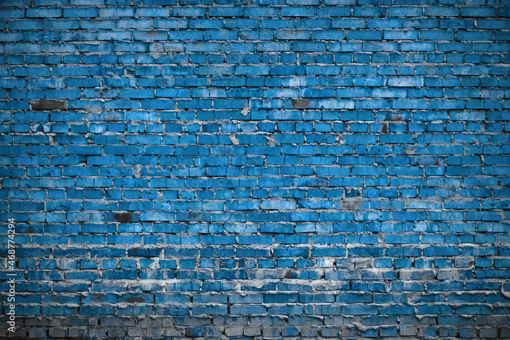Fototapeta premium old blue brick wall