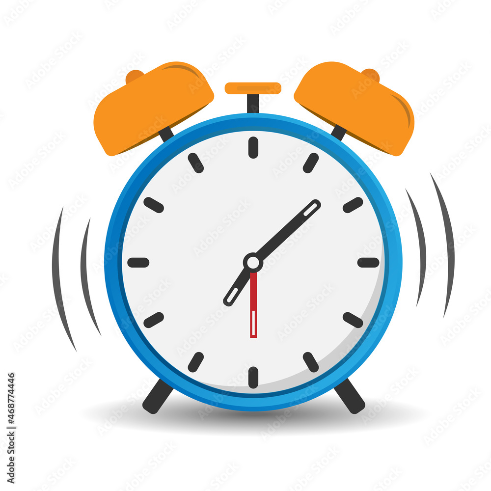 ringing classic alarm clock on white background, vector illustration ringing classic alarm clock on white background, vector illustration