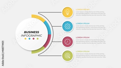 Creative concept for infographic with 4 steps, options, parts or processes. Business data visualization