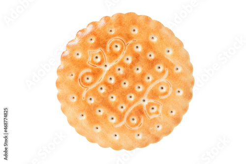 Cookies on an isolated white background. Round biscuits