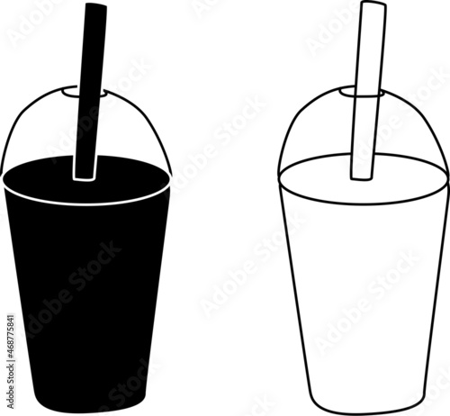 ドリンクのカップのシルエット素材