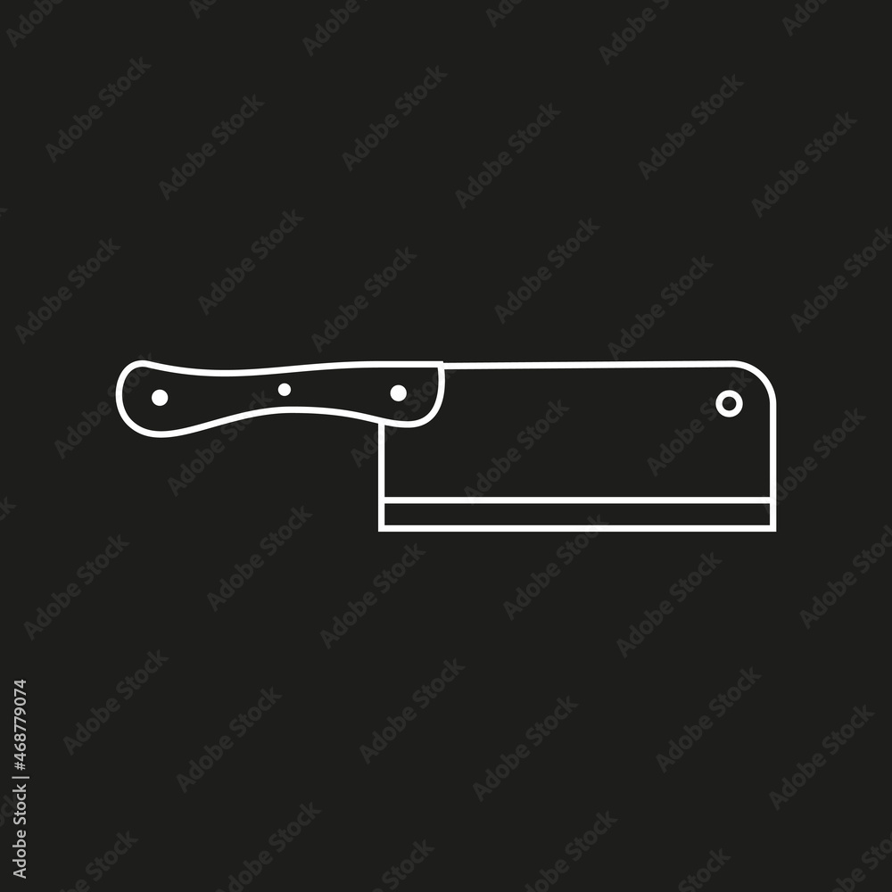 knife icon isolated on black background. vector illustration