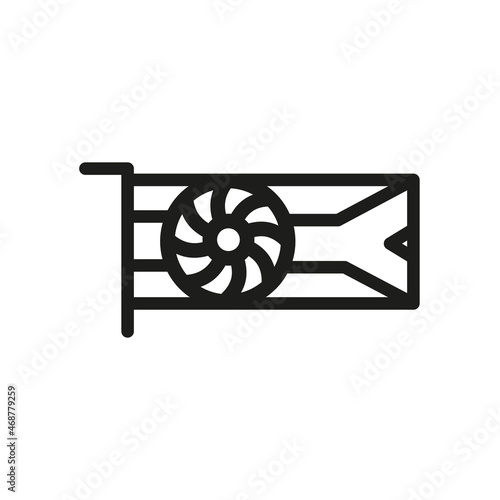 VGA card icon or video graphics array icon or graphic card icon isolated on blank background .