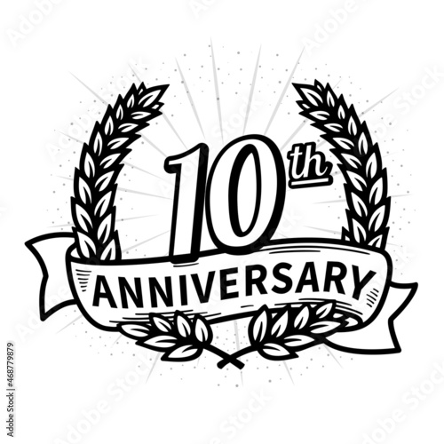 10 years anniversary celebration logotype. 10th anniversary logo. Vector and illustration.