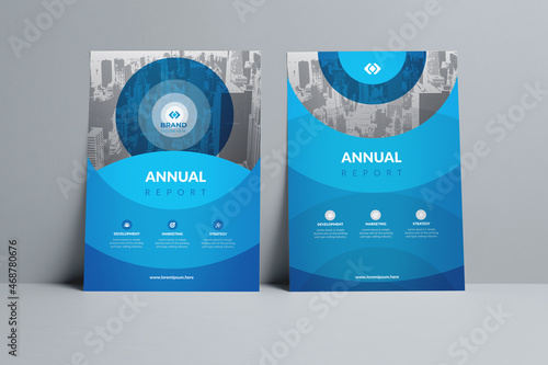 Modern Blue Annual Report Catalog Cover Design Template is adept to any Project such as flyer, brochure, Poster, cover, magazine, presentation, portfolio, web banner, etc.