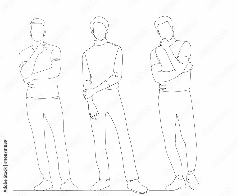 men drawing one continuous line vector, isolated men drawing one continuous line vector, isolated
