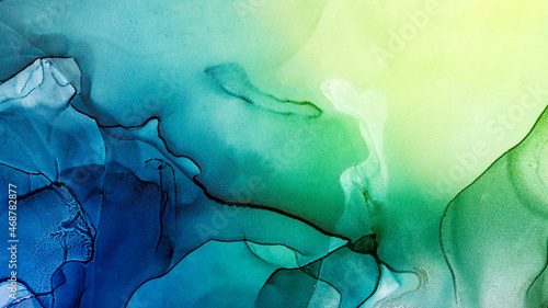Alcohol ink colorful translucent. Modern contemporary fluid art technique. Abstract multicolor texture background. Pattern, trendy wallpaper. Design wrapping paper. Sea water themed backdrop