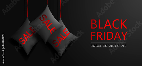 Black friday with pillows vector realistic eps10