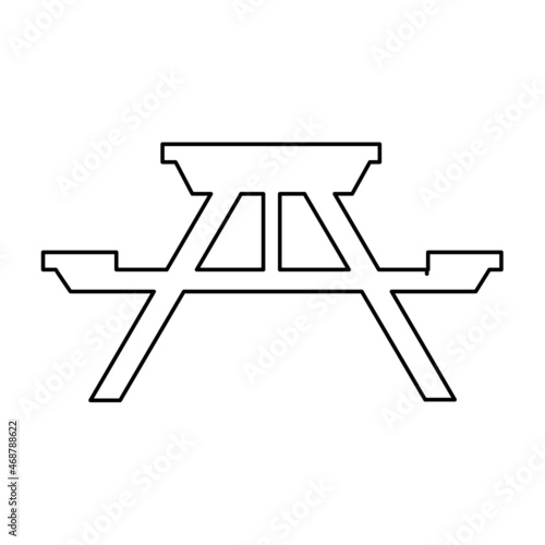 picnic table on a white background, vector illustration