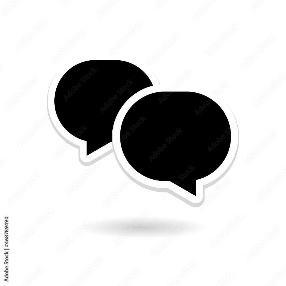 Chat icon with shadow isolated on white background Chat icon with shadow isolated on white background
