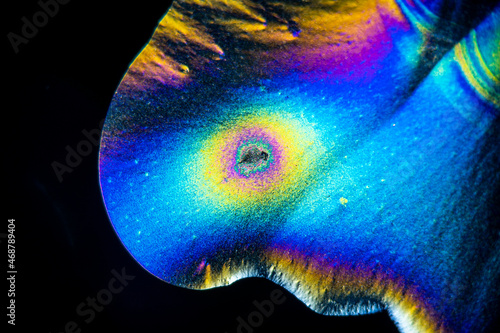 Canvastavla Colorful crystals under microscope, polarization colors, polar filters