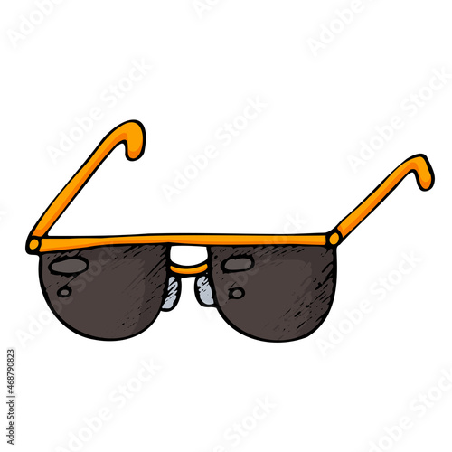 Hand drawn happy summer mood objects. Vector sketch. Summer objects drawing doodle