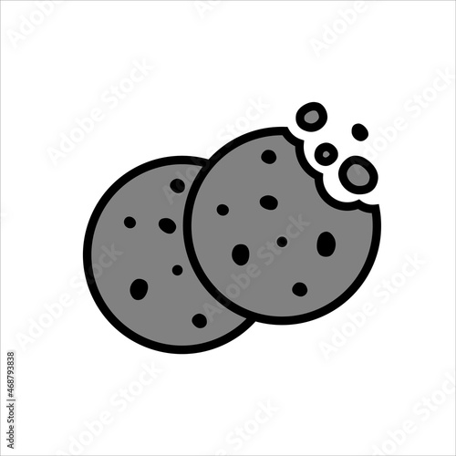 two cookie icon outline style isolated