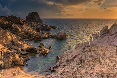 Amazing sunset over the Moon Valley of Sardinia