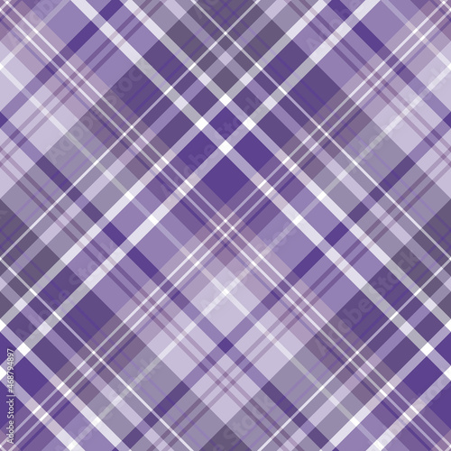 Seamless pattern in positive violet and white colors for plaid, fabric, textile, clothes, tablecloth and other things. Vector image. 2