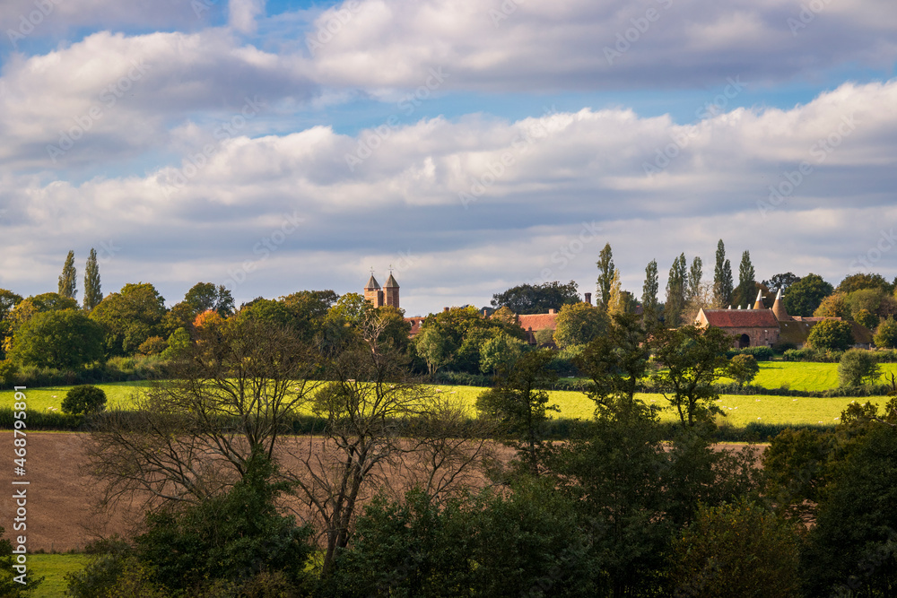 Fototapeta premium October autumn view of Sissinghurst Castle in the county of Kent south east England UK 
