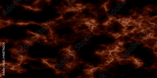 Black, orange marble texture. Abstract wide panorama dark background with fire flames. Backdrop for advertisement, banners, web sites, social media posts.