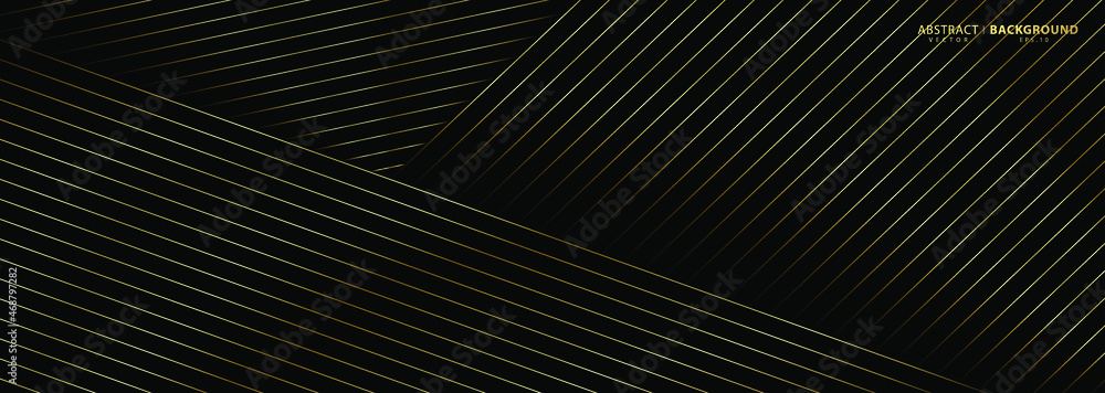 Naklejka premium Premium background. Abstract luxury pattern. Gold glitter stripes background. Abstract gold line texture. Black pattern vector illustration.