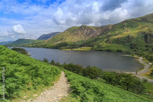 Hillside view of Buttermere in The Lake District, England