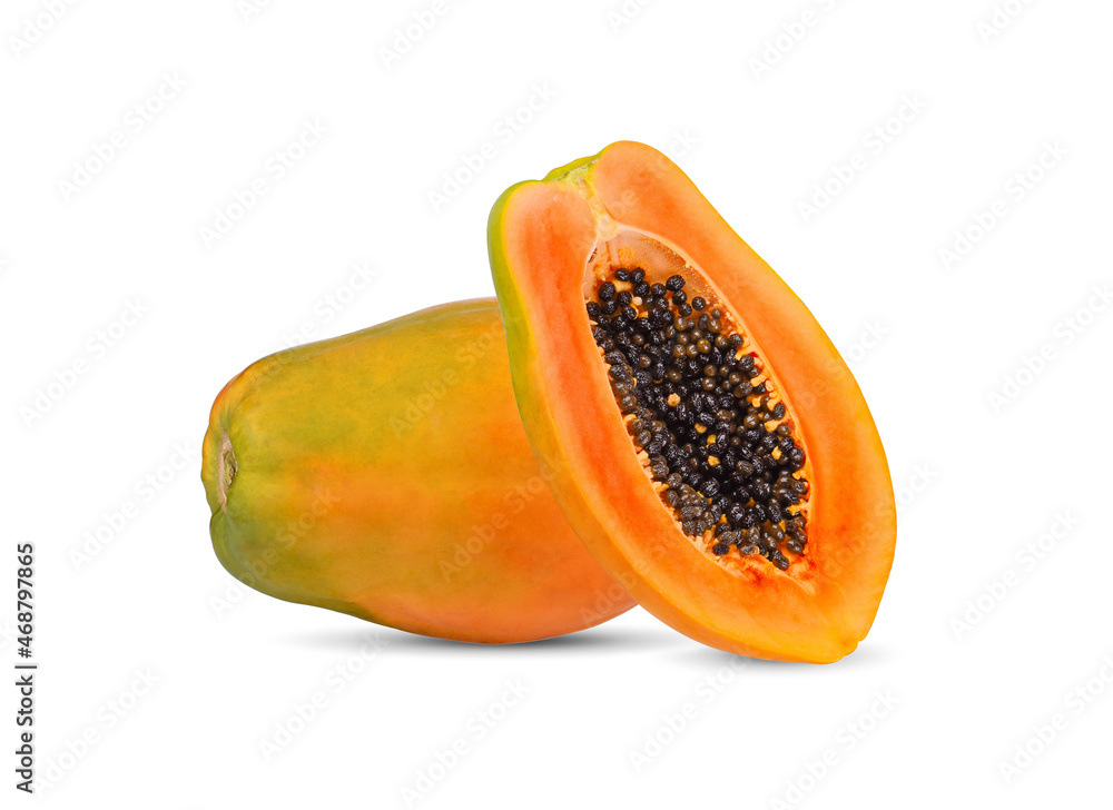 ripe papaya isolated on a white background ripe papaya isolated on a white background