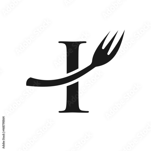 Restaurant Logo Template On Letter I. Letter I Restaurant Logo Sign Design
