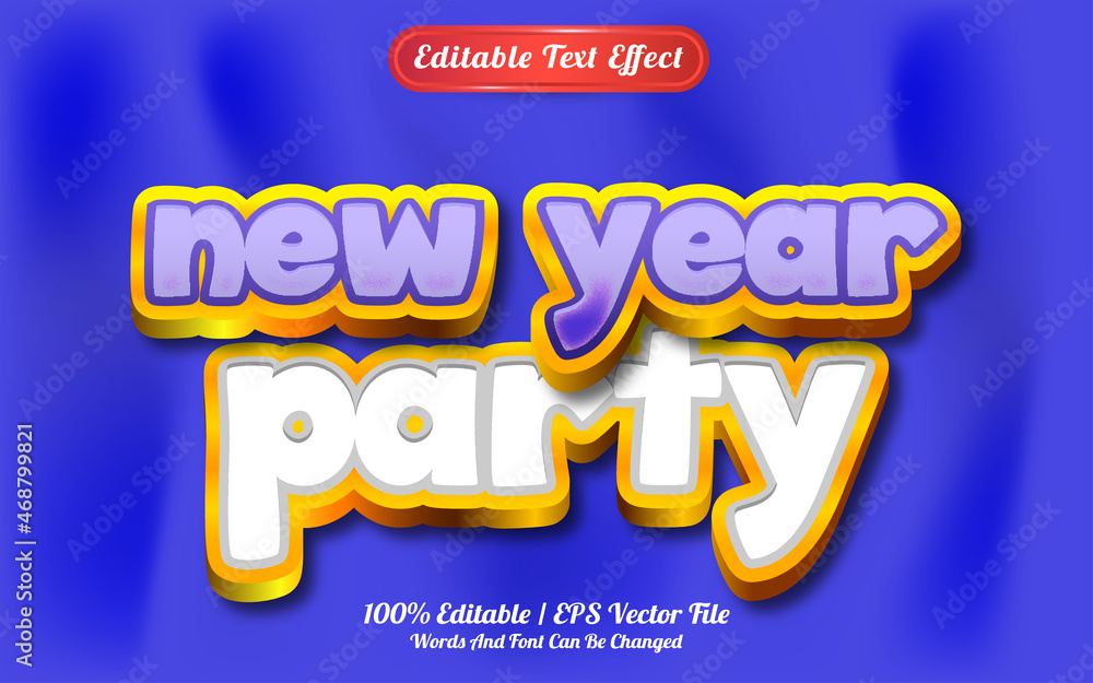 New year party text effect
