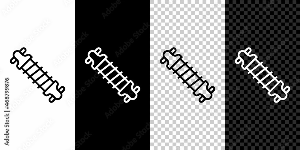 Set line Bicycle suspension icon isolated on black and white background. Vector Set line Bicycle suspension icon isolated on black and white background. Vector
