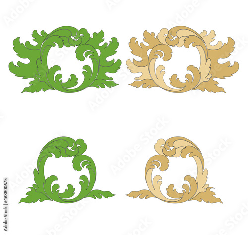 Decorative elegance luxury patterns baroque gold stock illustration