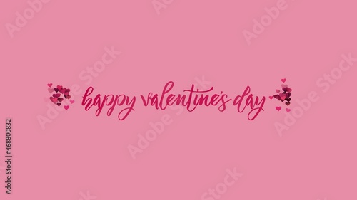 happy valentine's day text animation with hearts