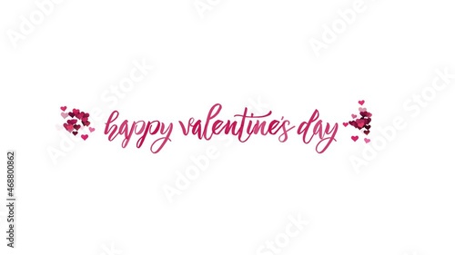 happy valentine's day text animation with hearts