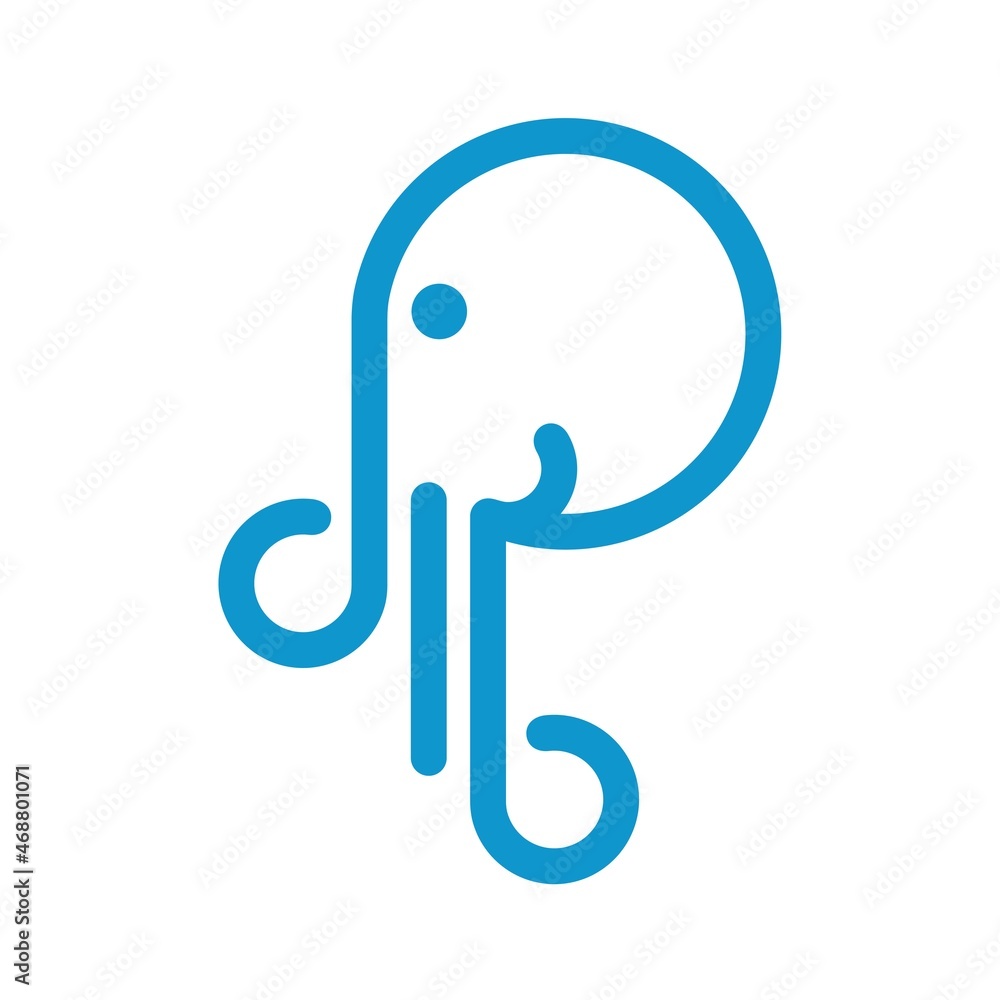 minimalist octopus logo minimalist octopus logo