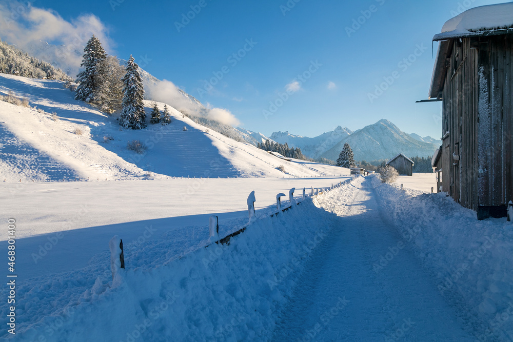 Fototapeta premium Oberstdorf - Reichenbach - allgäu - Winter - Rubihorn