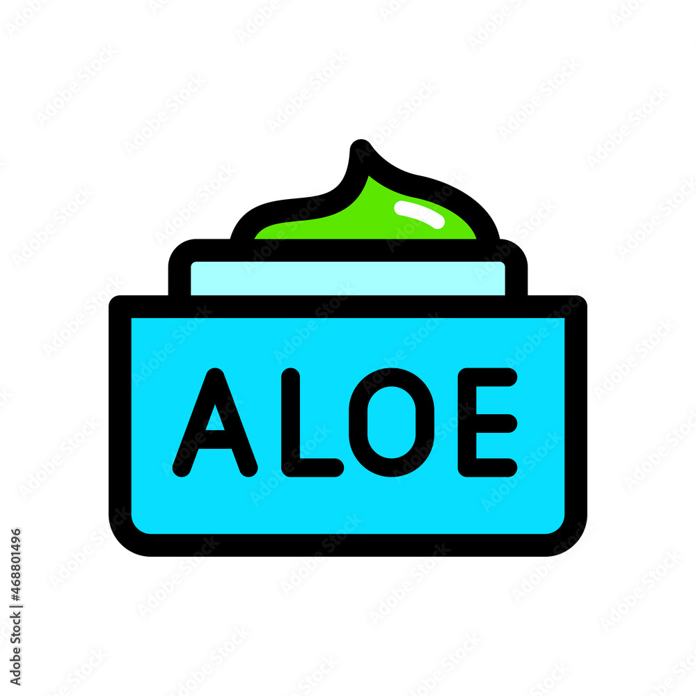 Aloe vera simple color linear icon Aloe vera simple color linear icon